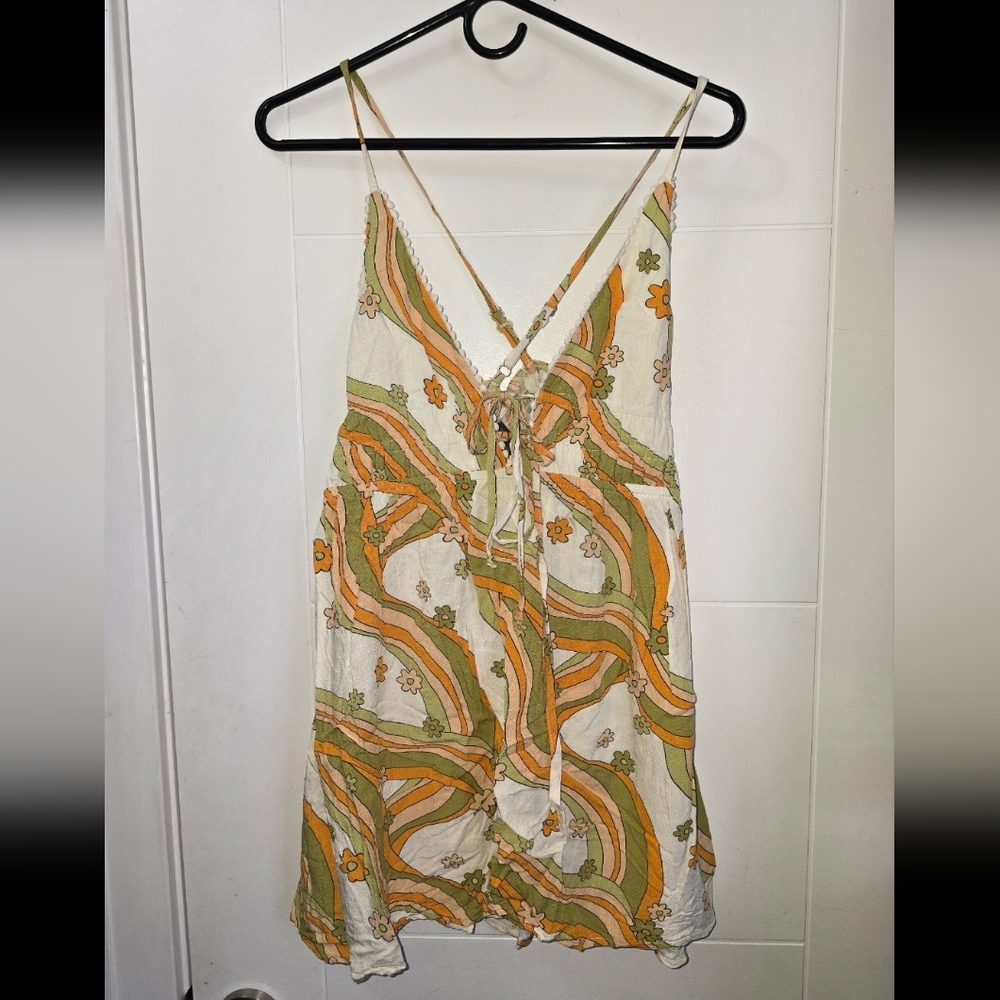 Wild Fable Dress 60s abstract geometric pattern retro hippie floral Sz XS